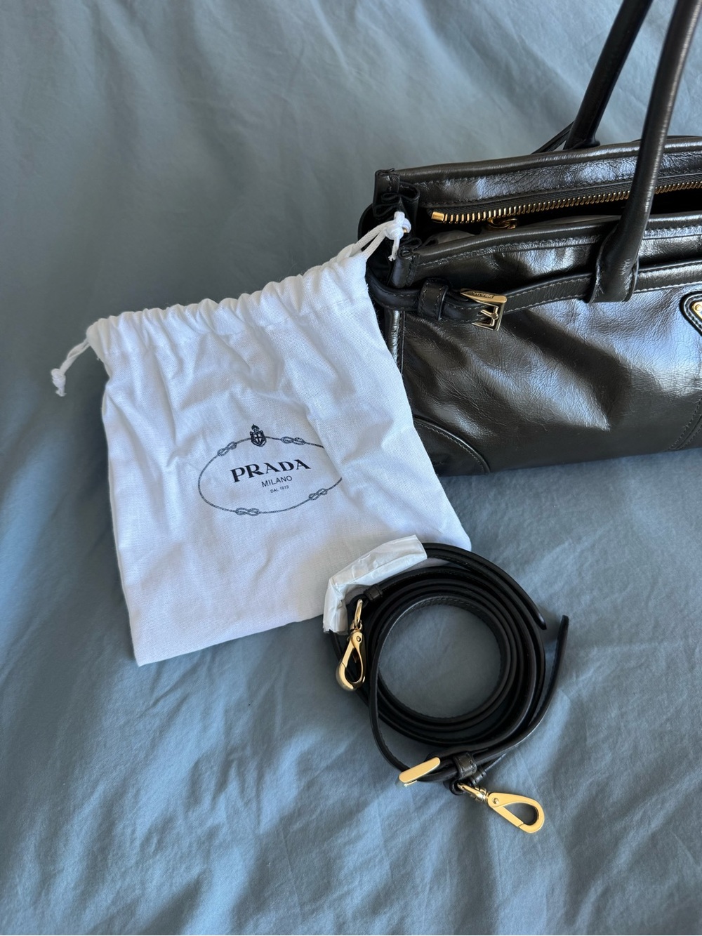**Brand New with Tags** Prada Medium Bonnie in Forest/Selva, Gold Hardware - Picture 7 of 10
